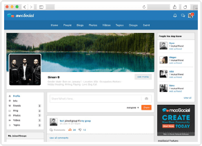social network software profile page